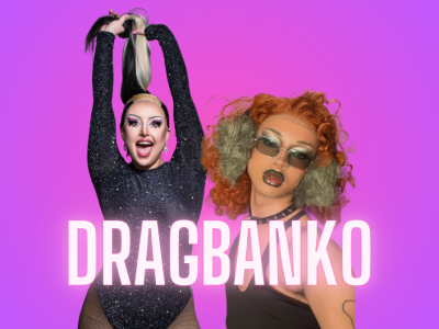 to personer i drag. forrest teksten dragbanko