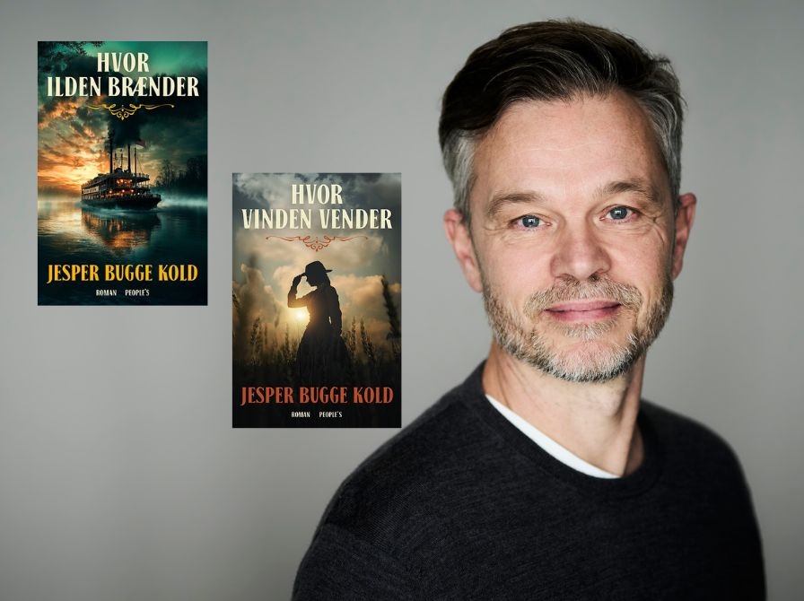 Forfatter Jesper Bugge Kold og 2 bogforsider